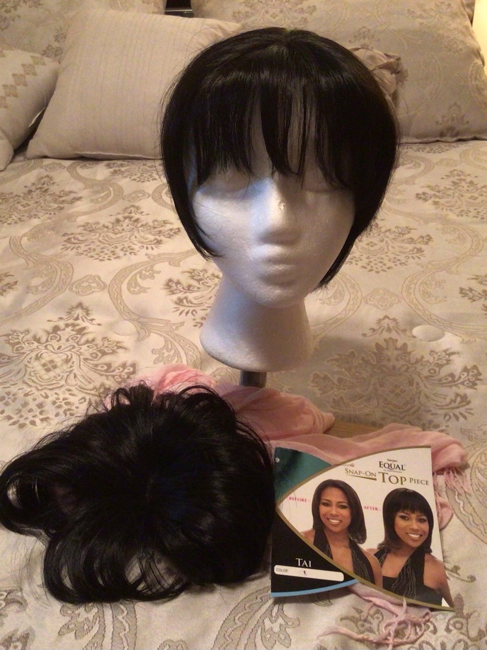 Two Black Hair Topper with Bangs by Freetress Equal